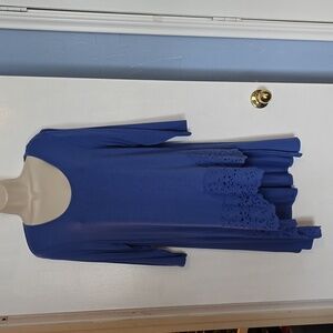 Chico's Lace Trim Tunic NWT Size M/8 (Chico's 1) Aster Blue